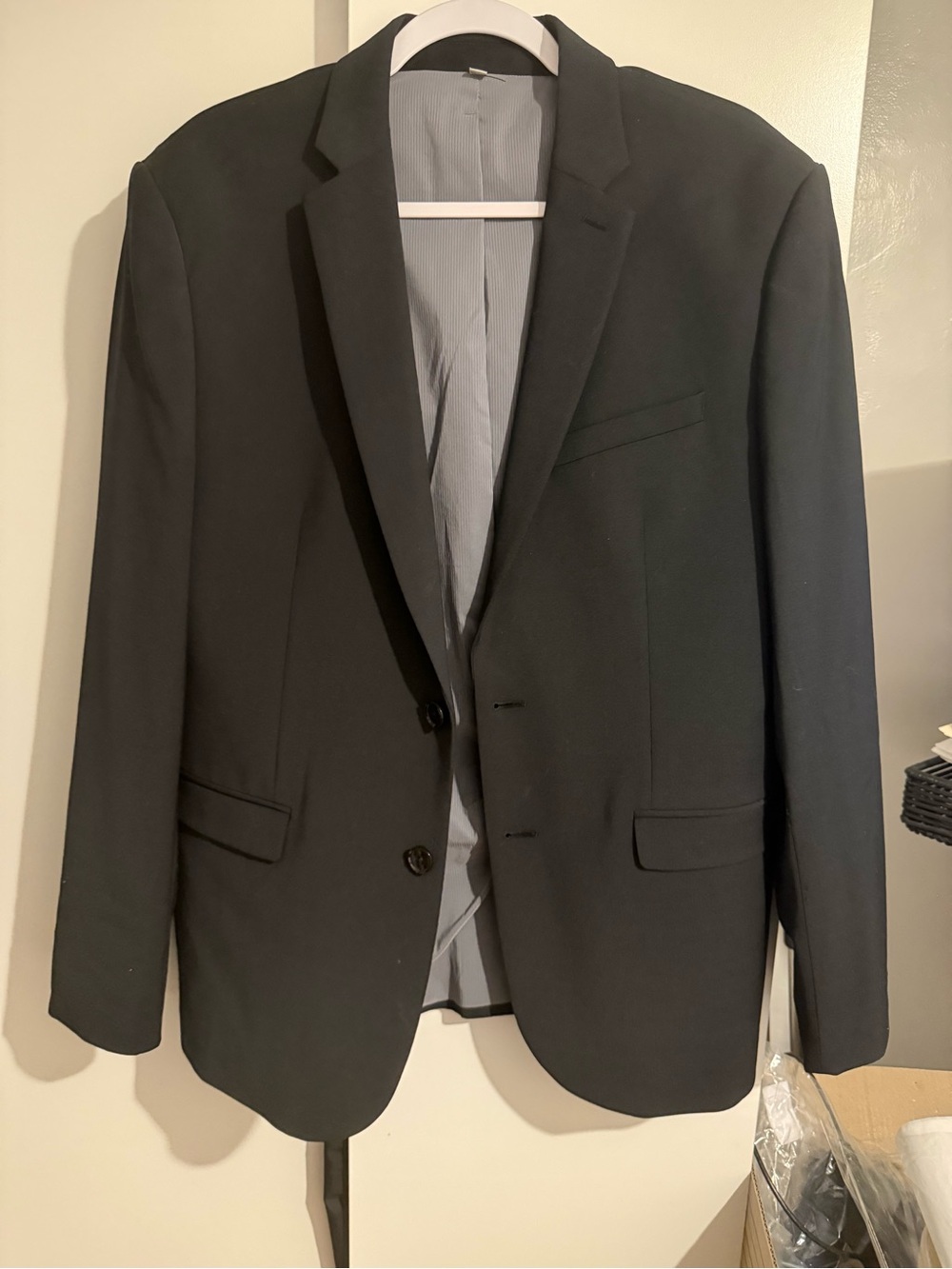 Express Men's Black Two-Button Suit Jacket